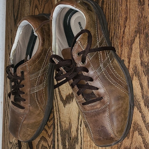 Men's Sketchers brown lace up casual shoe Size 9.5 - Picture 7 of 9